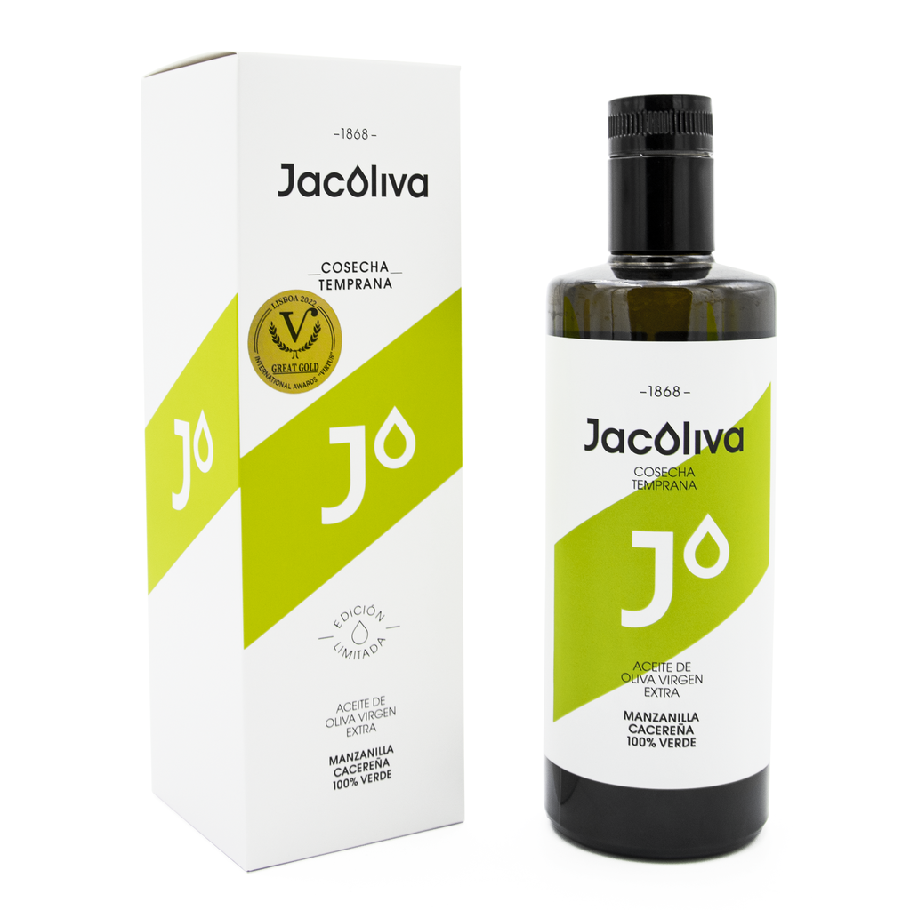Aceite de oliva virgen extra 100% Manzanilla Verde JACOLIVA 500ml estuche